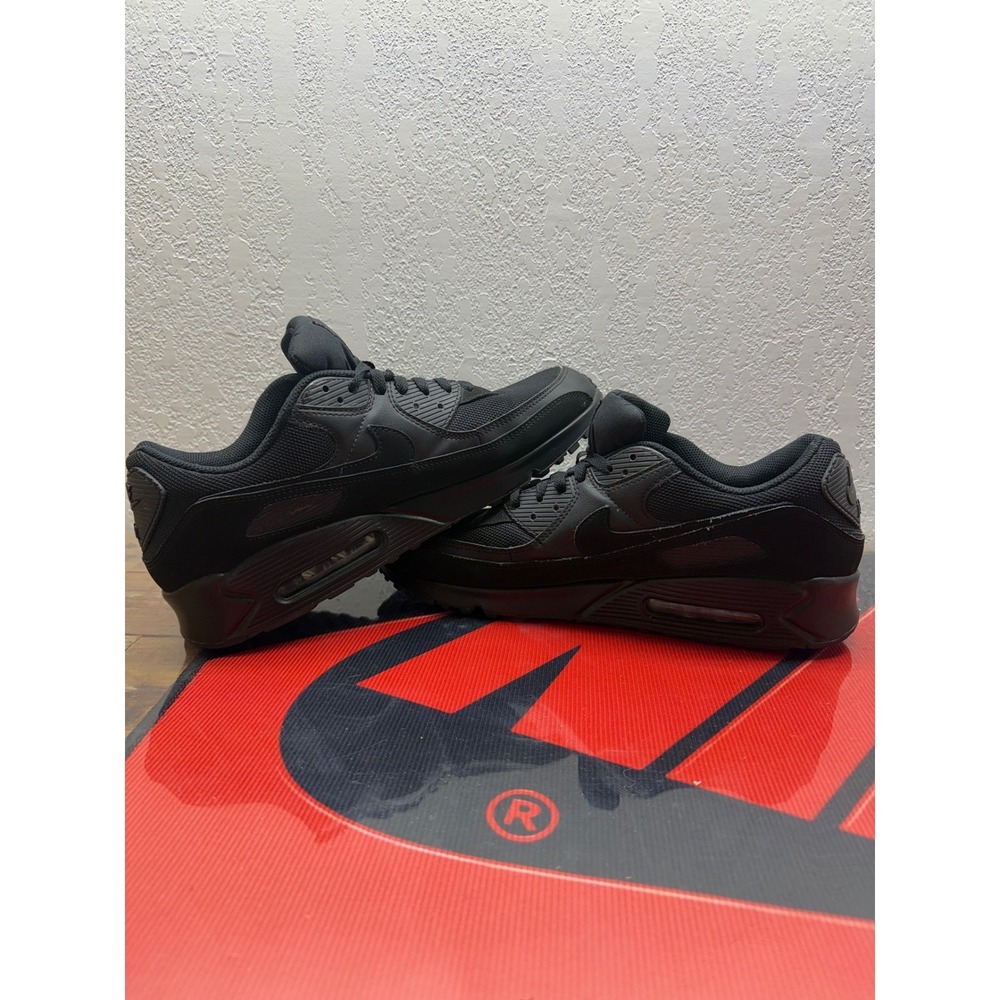 Nike Air Max 90 Triple Black CN8490-003 Mens Running Shoes Sneakers - Picture 4 of 9